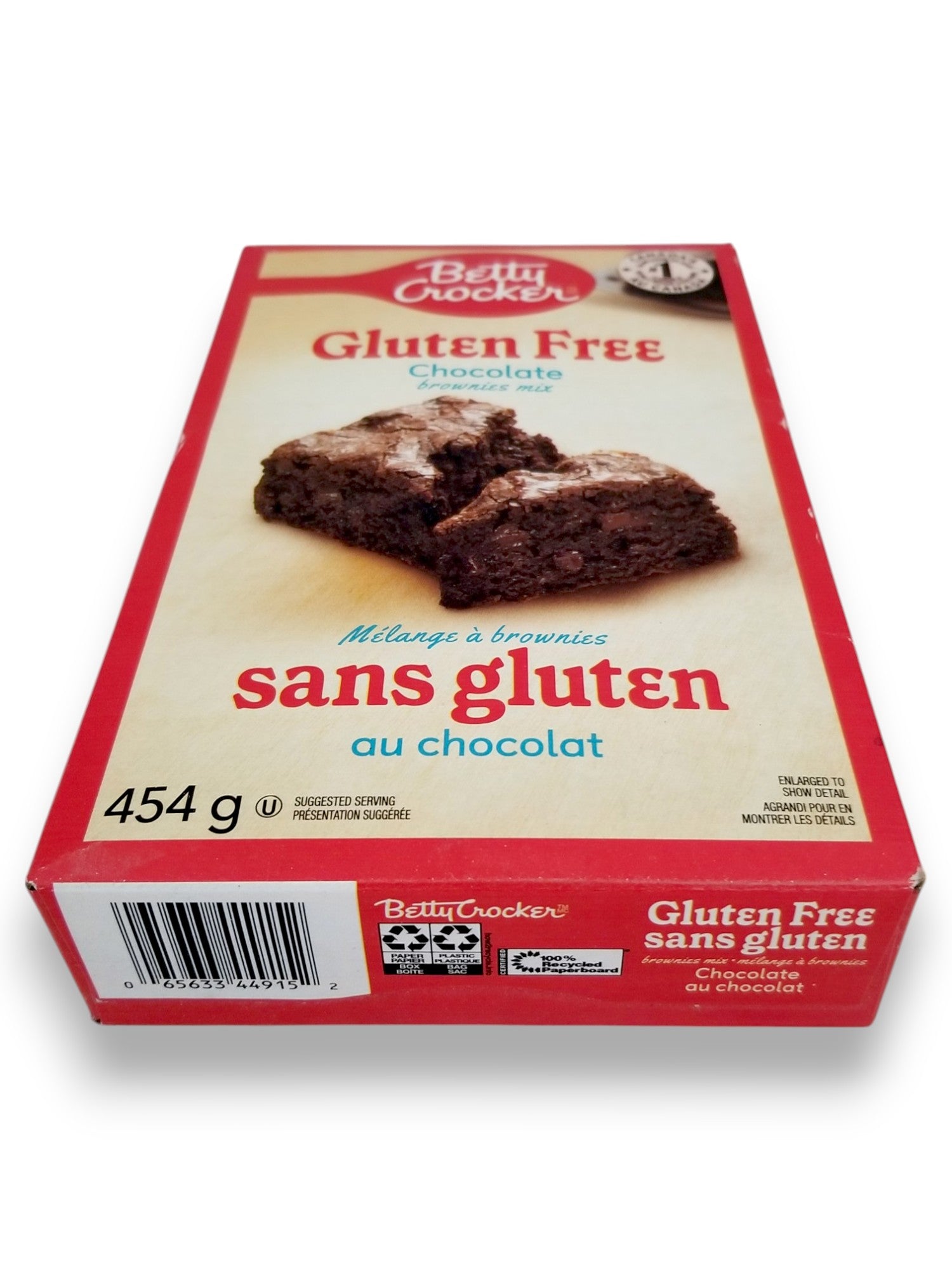 Betty Crocker Chocolate Gluten Free Brownie Mix, 454g/16 oz. Bottom Of Box